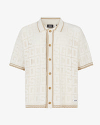 Gcds Monogram Macramé Knit Shirt